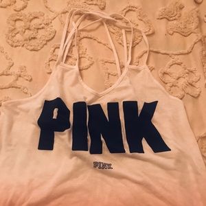 Pink Victoria’s Secret strappy back top size large